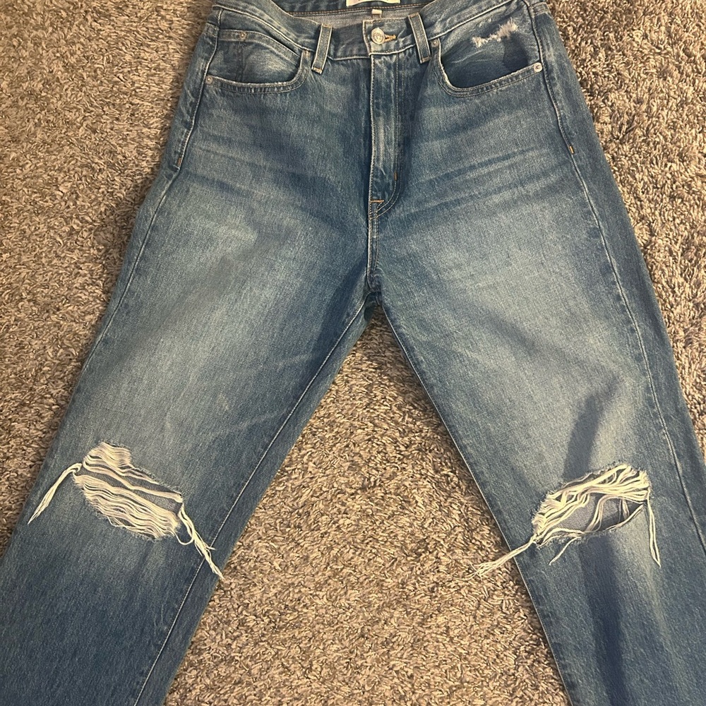 SLVRLAKE Light Blue Distressed Boyfriend Jeans